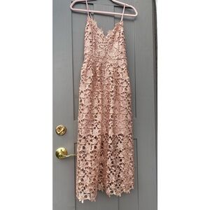 ASTR the label brand new lace a line midi pink dress size medium